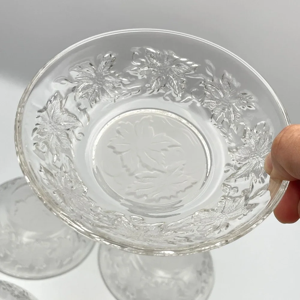 Vintage 1980s Princess House Fantasia Crystal Set Of 4 Dessert Fruit Bowls